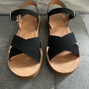Women's Black Strappy Sandals